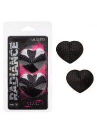 Черные пэстисы в форме сердечек Heart Pasties - California Exotic Novelties - купить с доставкой в Ульяновске