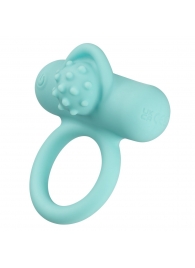 Аквамариновое эрекционное виброкольцо Silicone Rechargeable Nubby Lover’s Delight - California Exotic Novelties - в Ульяновске купить с доставкой