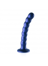 Синий фаллоимитатор Beaded G-Spot - 17 см. - Shots Media BV