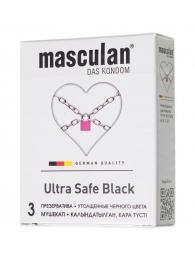 Ультрапрочные презервативы Masculan Ultra Safe Black - 3 шт. - Masculan - купить с доставкой в Ульяновске