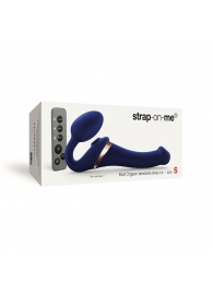 Синий безремневой страпон Multi Orgasm Size S с клиторальной стимуляцией - Strap-on-me - купить с доставкой в Ульяновске