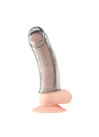 Текстурированная насадка на пенис Clear Textured Penis Enhancing Sleeve Extension - 16,5 см. - BlueLine - в Ульяновске купить с доставкой