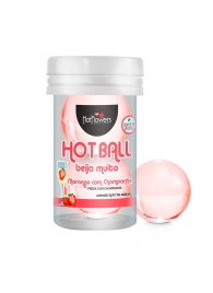 Лубрикант на масляной основе Hot Ball Beija Muito с ароматом клубники и шампанского (2 шарика по 3 гр.) - HotFlowers - купить с доставкой в Ульяновске