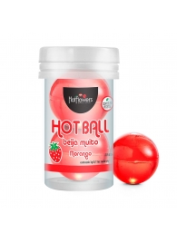 Лубрикант на масляной основе Hot Ball Beija Muito с ароматом клубники (2 шарика по 3 гр.) - HotFlowers - купить с доставкой в Ульяновске