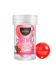 Лубрикант на масляной основе Hot Ball Beija Muito с ароматом шоколада и клубники (2 шарика по 3 гр.) - HotFlowers - купить с доставкой в Ульяновске