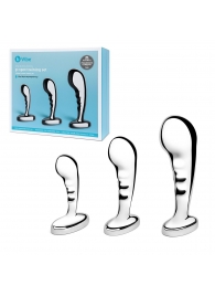 Набор из 3 стальных стимуляторов простаты Stainless Steel P-spot Training Set - b-Vibe - в Ульяновске купить с доставкой