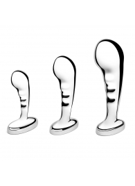 Набор из 3 стальных стимуляторов простаты Stainless Steel P-spot Training Set - b-Vibe - в Ульяновске купить с доставкой