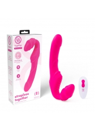 Розовый безремневой страпон на радиоуправлении Strapless Together - 22 см. - Together Toy - купить с доставкой в Ульяновске