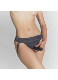 Серые трусики для фиксации насадок Strap-on-me Harness Lingerie Unique - Strap-on-me - купить с доставкой в Ульяновске