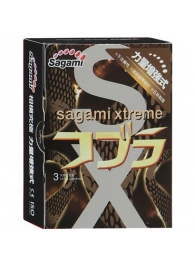 Суженные к основанию презервативы Sagami Xtreme COBRA - 3 шт. - Sagami - купить с доставкой в Ульяновске