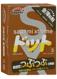 Презервативы Sagami Xtreme FEEL UP с точечной текстурой и линиями прилегания - 3 шт. - Sagami - купить с доставкой в Ульяновске