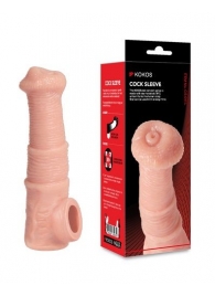 Телесная фантазийная насадка на член Cock Sleeve Size M - KOKOS - в Ульяновске купить с доставкой