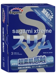 Розовые презервативы Sagami Xtreme FEEL FIT 3D - 3 шт. - Sagami - купить с доставкой в Ульяновске