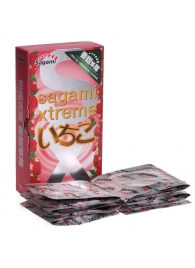 Презервативы Sagami Xtreme Strawberry c ароматом клубники - 10 шт. - Sagami - купить с доставкой в Ульяновске