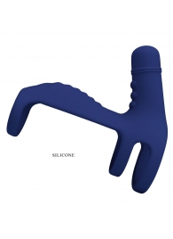 Синяя вибронасадка на пенис Vibrating Penis Sling - Baile - в Ульяновске купить с доставкой