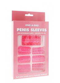 Набор из 7 розовых насадок на пенис ONE-A-DAY PENIS SLEEVES PINK - Seven Creations - в Ульяновске купить с доставкой