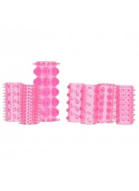 Набор из 7 розовых насадок на пенис ONE-A-DAY PENIS SLEEVES PINK - Seven Creations - в Ульяновске купить с доставкой