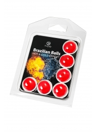 Набор из 6 шариков с массажным маслом Brazilian Balls с охлаждающим и разогревающим эффектом - Secret Play - купить с доставкой в Ульяновске