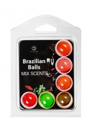 Набор из 6 шариков с ароматизированными массажными маслами Brazilian Balls - Secret Play - купить с доставкой в Ульяновске