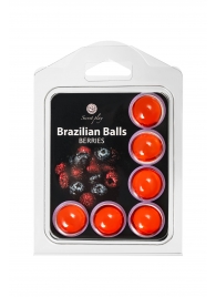 Набор из 6 шариков с массажным маслом Brazilian Balls с ароматом ягод - Secret Play - купить с доставкой в Ульяновске