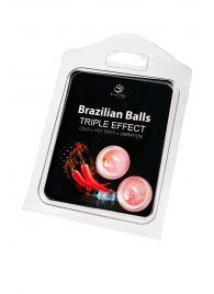 Набор из 2 шариков с массажным маслом Brazilian Balls с тройным эффектом - Secret Play - купить с доставкой в Ульяновске