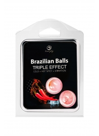 Набор из 2 шариков с массажным маслом Brazilian Balls с тройным эффектом - Secret Play - купить с доставкой в Ульяновске