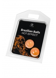 Набор из 2 шариков с массажным маслом Brazilian Balls с разогревающим эффектом - Secret Play - купить с доставкой в Ульяновске