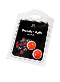 Набор из 2 шариков с массажным маслом Brazilian Balls с ароматом ягод - Secret Play - купить с доставкой в Ульяновске