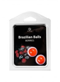 Набор из 2 шариков с массажным маслом Brazilian Balls с ароматом ягод - Secret Play - купить с доставкой в Ульяновске