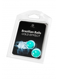 Набор из 2 шариков с массажным маслом Brazilian Balls с охлаждающим эффектом - Secret Play - купить с доставкой в Ульяновске