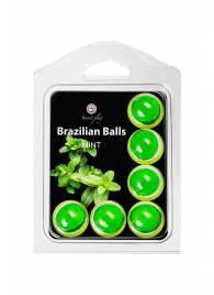 Набор из 6 шариков с массажным маслом Brazilian Balls с ароматом мяты - Secret Play - купить с доставкой в Ульяновске