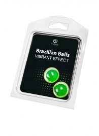 Набор из 2 шариков с массажным маслом Brazilian Balls с эффектом вибрации - Secret Play - купить с доставкой в Ульяновске