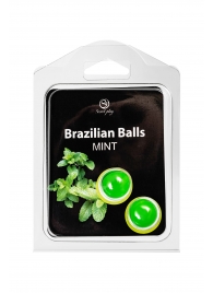 Набор из 2 шариков с массажным маслом Brazilian Balls с ароматом мяты - Secret Play - купить с доставкой в Ульяновске