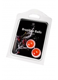 Набор из 2 шариков с массажным маслом Brazilian Balls с ароматом вишни - Secret Play - купить с доставкой в Ульяновске