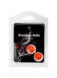 Набор из 2 шариков с массажным маслом Brazilian Balls с ароматом вишни - Secret Play - купить с доставкой в Ульяновске