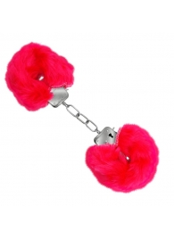 Красные меховые наручники Love с ключиками - Baile - купить с доставкой в Ульяновске