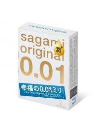 Увлажнённые презервативы Sagami Original 0.01 Extra Lub - 2 шт. - Sagami - купить с доставкой в Ульяновске