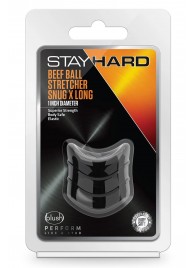 Черное эрекционное кольцо на мошонку Beef Ball Stretcher Snug X Long - Blush Novelties - в Ульяновске купить с доставкой