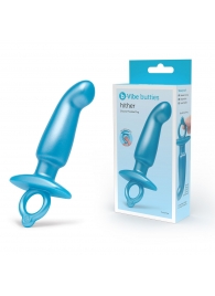 Голубая анальная пробка для массажа простаты Hither Silicone Prostate Plug - 14,3 см. - b-Vibe - в Ульяновске купить с доставкой