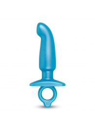 Голубая анальная пробка для массажа простаты Hither Silicone Prostate Plug - 14,3 см. - b-Vibe - в Ульяновске купить с доставкой