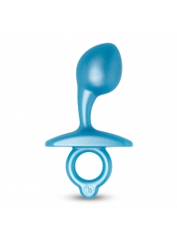 Голубая анальная пробка для массажа простаты Bulb Silicone Prostate Plug - 10,7 см. - b-Vibe - в Ульяновске купить с доставкой