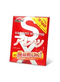 Утолщенный презерватив Sagami Xtreme FEEL LONG с точками - 1 шт. - Sagami - купить с доставкой в Ульяновске