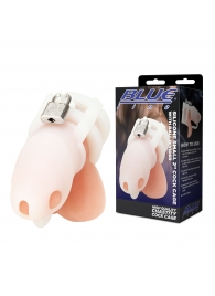 Белая клетка для пениса Silicone Small 2 in Cock Cage With Ball Divider - BlueLine - купить с доставкой в Ульяновске