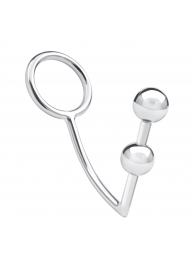 Кольцо на пенис с анальным стимулятором Two Bead Stainless Steel Anal Hook   Cock Ring - BlueLine - в Ульяновске купить с доставкой