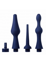 Набор из 3 универсальных насадок для анального душа Universal 3 Piece Silicone Enema Attachment Set - XR Brands - купить с доставкой в Ульяновске