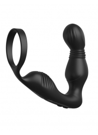 Черный вибростимулятор простаты с эрекционным кольцом Ass-Gasm Pro P-Spot Milker - Pipedream - в Ульяновске купить с доставкой
