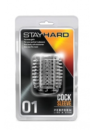 Прозрачная насадка с шипами STAY HARD COCK SLEEVE 01 CLEAR - Blush Novelties - в Ульяновске купить с доставкой