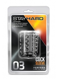 Прозрачная насадка с шипами и шишечками STAY HARD COCK SLEEVE 03 CLEAR - Blush Novelties - в Ульяновске купить с доставкой