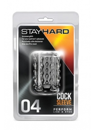 Прозрачная насадка с бороздками STAY HARD COCK SLEEVE 04 CLEAR - Blush Novelties - в Ульяновске купить с доставкой