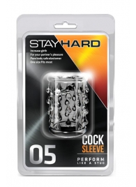 Прозрачная насадка с капельками STAY HARD COCK SLEEVE 05 CLEAR - Blush Novelties - в Ульяновске купить с доставкой